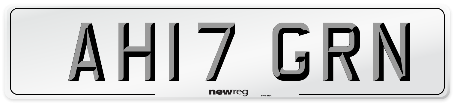 AH17 GRN Number Plate from New Reg